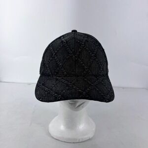 Rag & Bone Karina Harlow Quilted Denim Baseball Cap Dark Grey Medium NWT